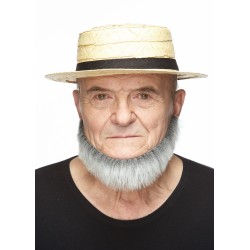 Morman beard, gray with white