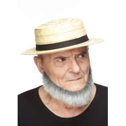 Morman beard, gray with white