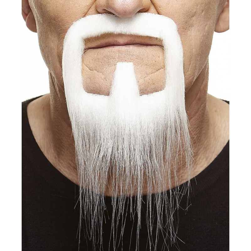 Mustache and beard, white