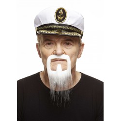 Mustache and beard, white