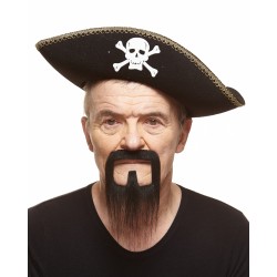 Long Van Dyke mustache and beard, black