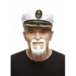 Long Van Dyke mustache and beard, white