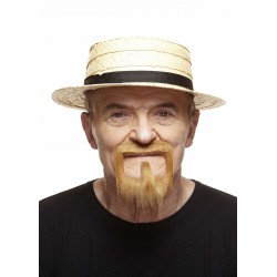 Mustache and beard, brown