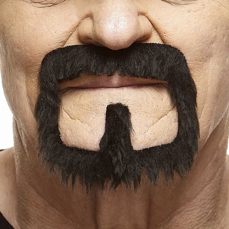 Mustache and beard, black