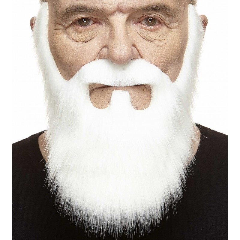 Mustache and beard, white