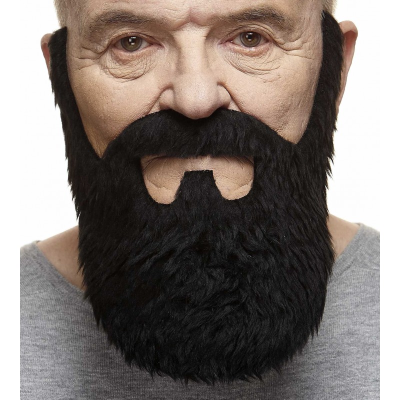 Mustache and beard, black