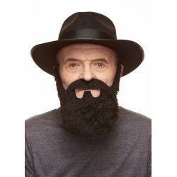 Mustache and beard, black