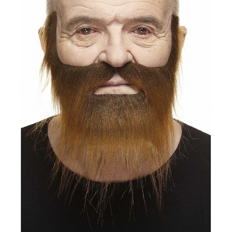 Mustache and beard, brown