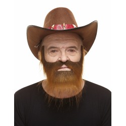 Mustache and beard, brown