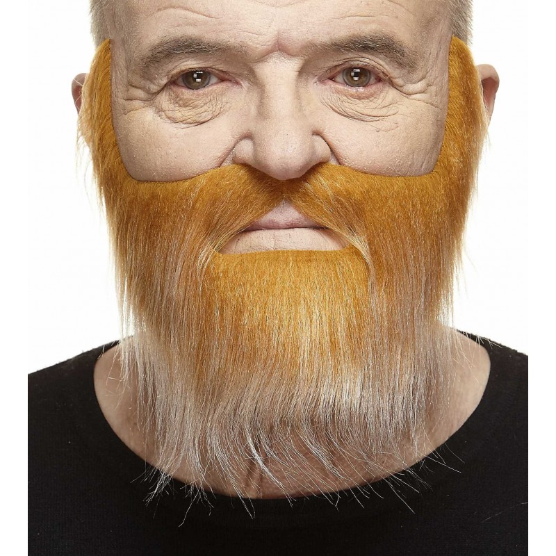 Mustache and beard, honey and white