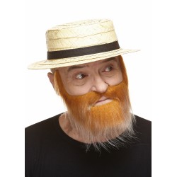 Mustache and beard, honey and white