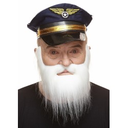 Mustache and beard, white