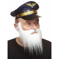 Mustache and beard, white