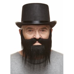 Hipster mustache and beard, black