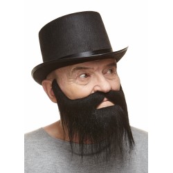 Hipster mustache and beard, black