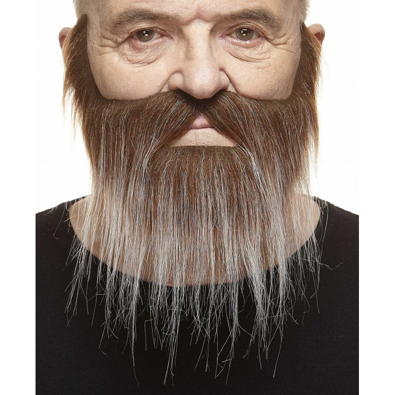 Mustache and beard, brown and gray