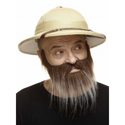 Mustache and beard, brown and gray