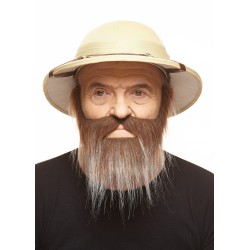 Mustache and beard, brown and gray