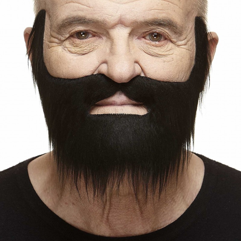 Mustache and beard, black