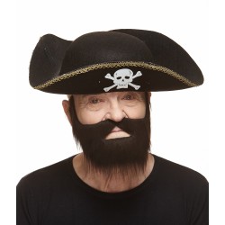 Mustache and beard, black