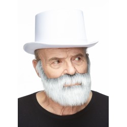 Nobleman mustache and beard, gray and white