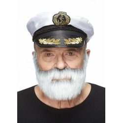 Nobleman mustache and beard, gray and white