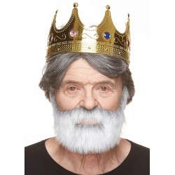 Nobleman mustache and beard, gray and white