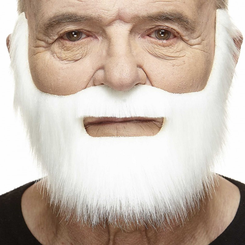 Mustache and beard, white