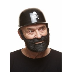 Mustache and beard, black lustrous