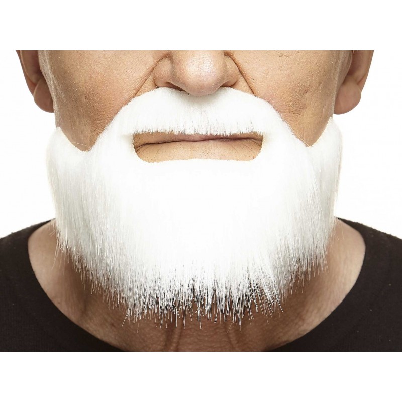 Mustache and beard, white