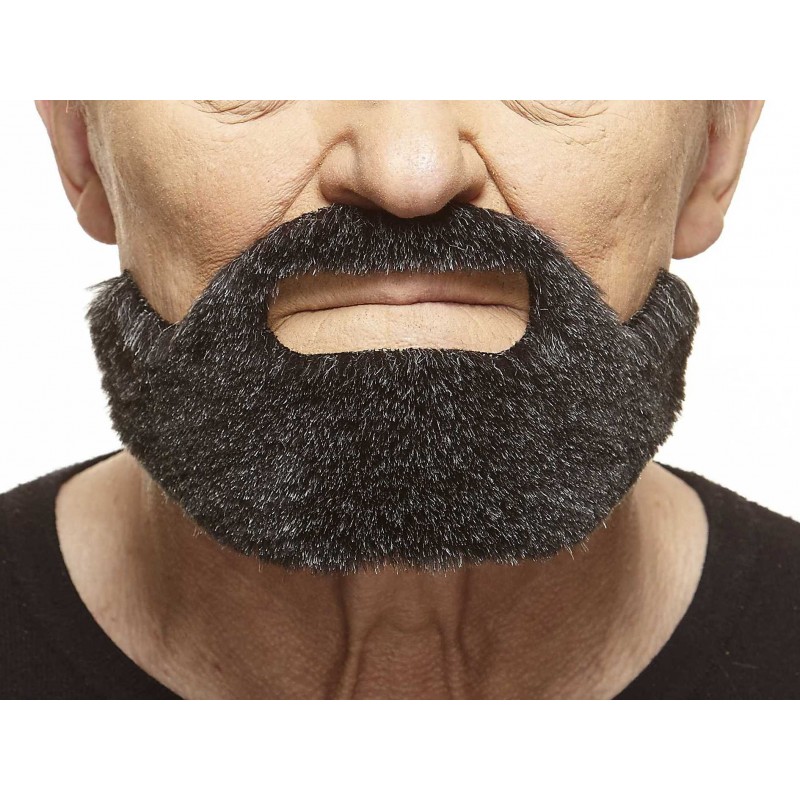 Mustache and beard, gray and white