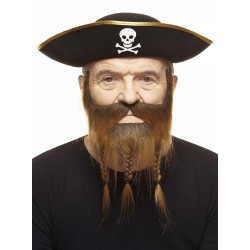 Mustache and beard, brown