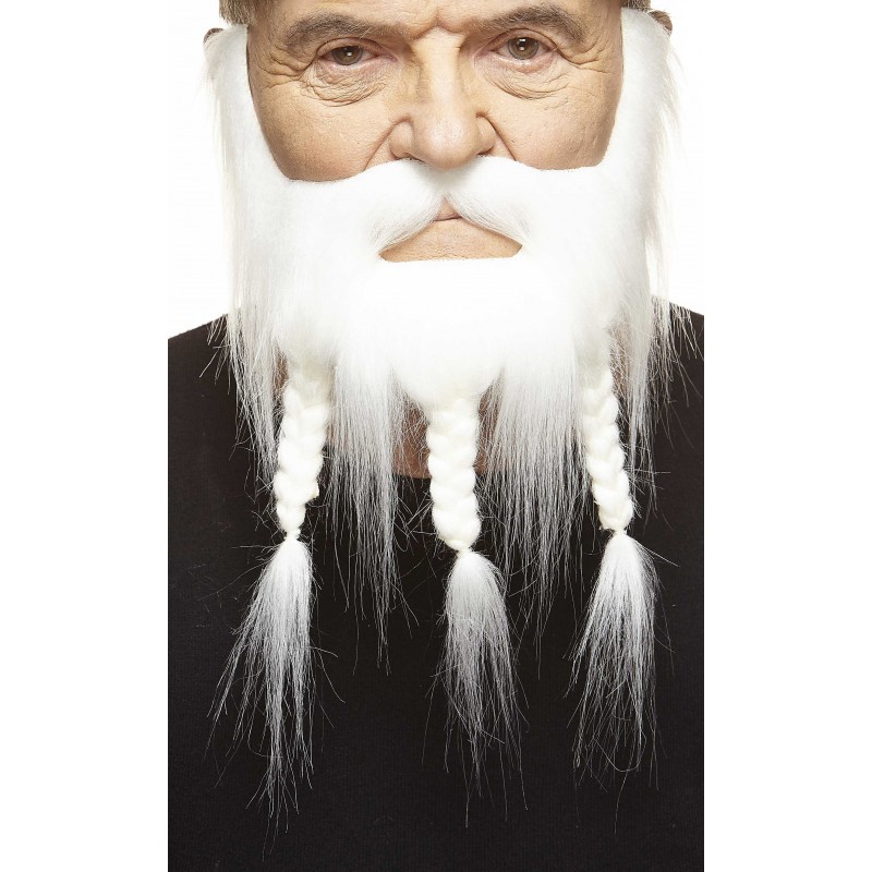 Mustache and beard, white