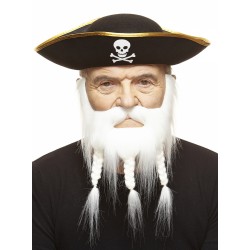 Mustache and beard, white