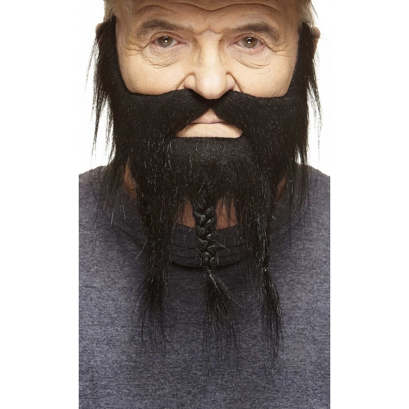 Mustache and beard, black