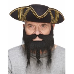 Mustache and beard, black