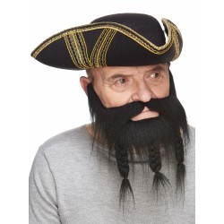 Mustache and beard, black