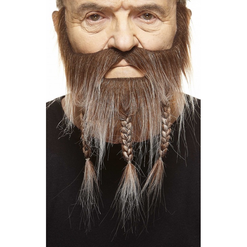 Mustache and beard, brown and gray