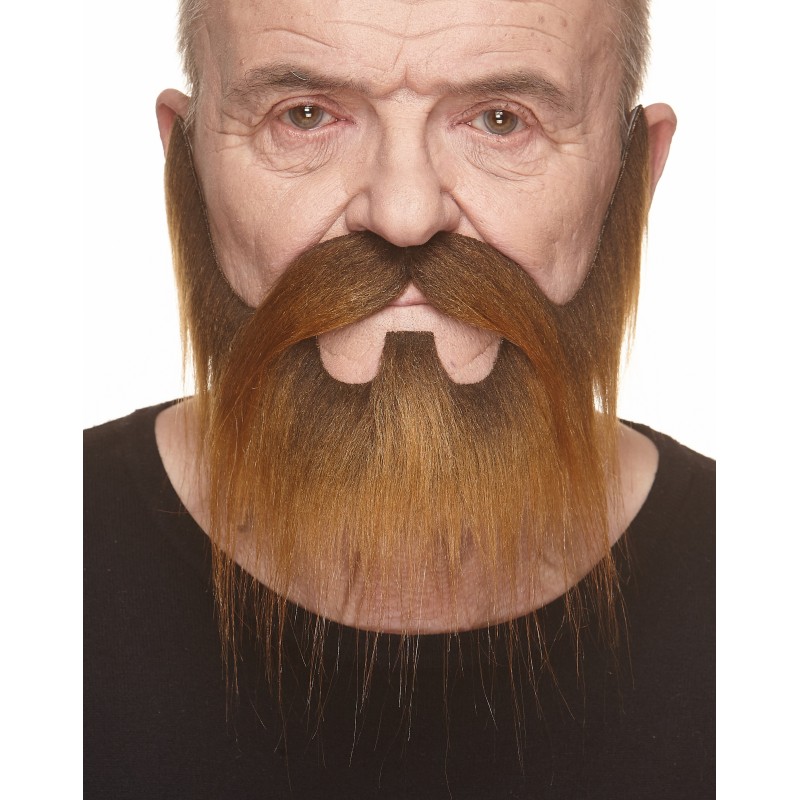 Mustache and beard, brown