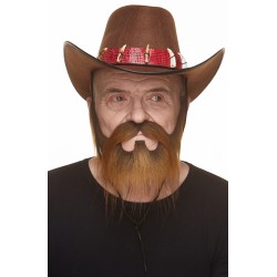 Mustache and beard, brown