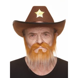 Mustache and beard, honey and white