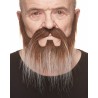 Mustache and beard, brown and gray 