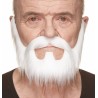 Mustache and beard, white