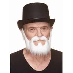 Mustache and beard, white