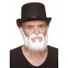 Mustache and beard, white
