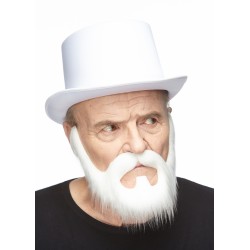 Mustache and beard, white