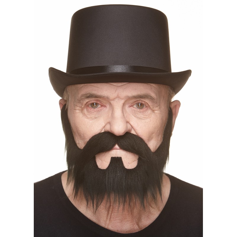 Mustache and beard, black