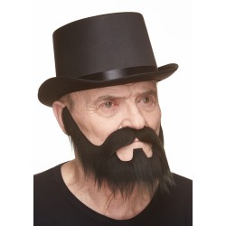 Mustache and beard, black