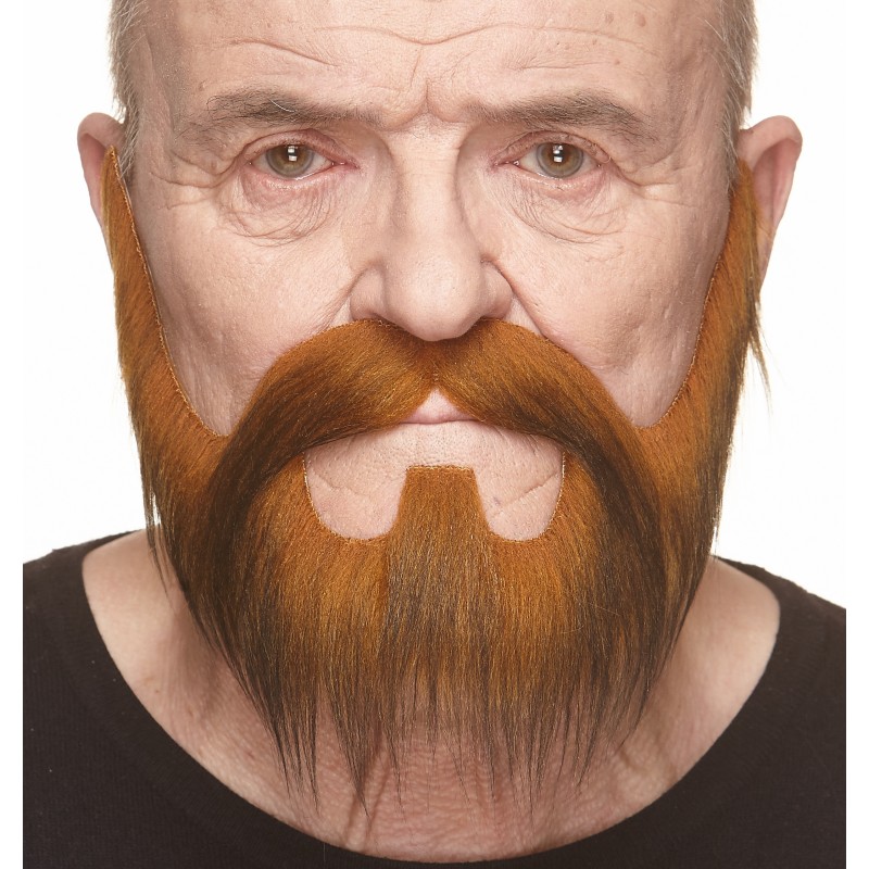 Mustache and beard, dark ginger