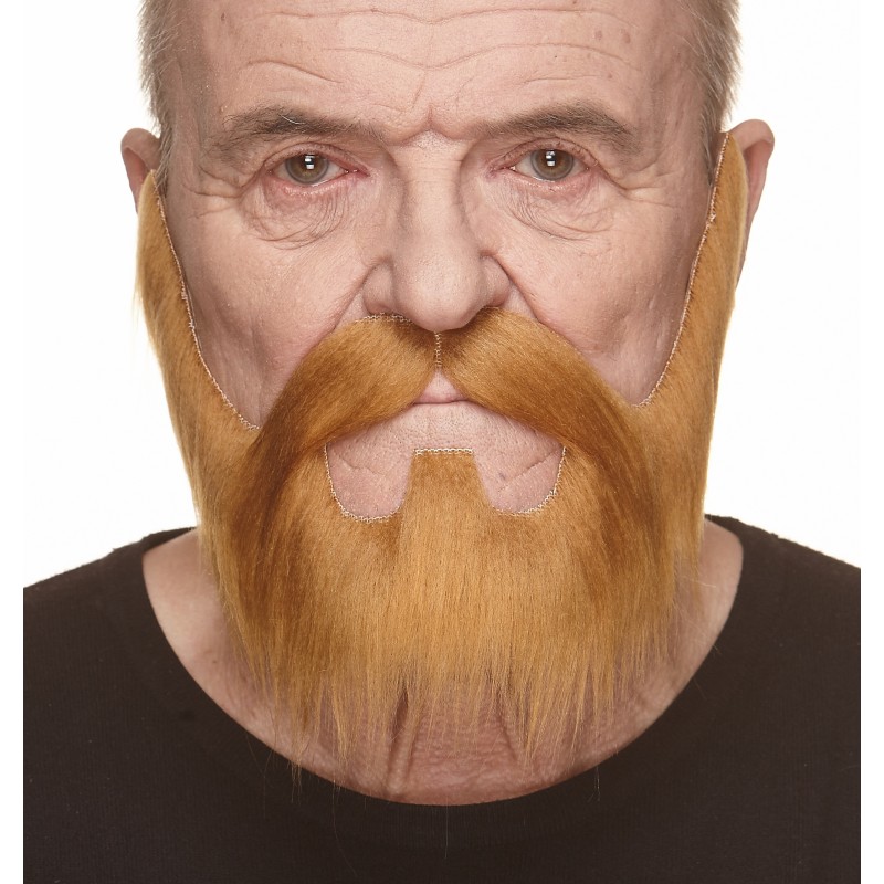 Mustache and beard, brown